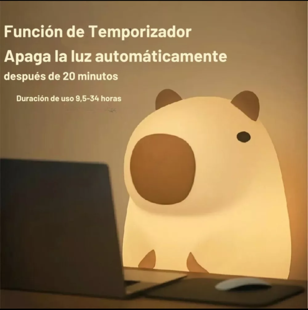 Lámpara Capibara Carpincho, Usb Recargable - Imagen 5